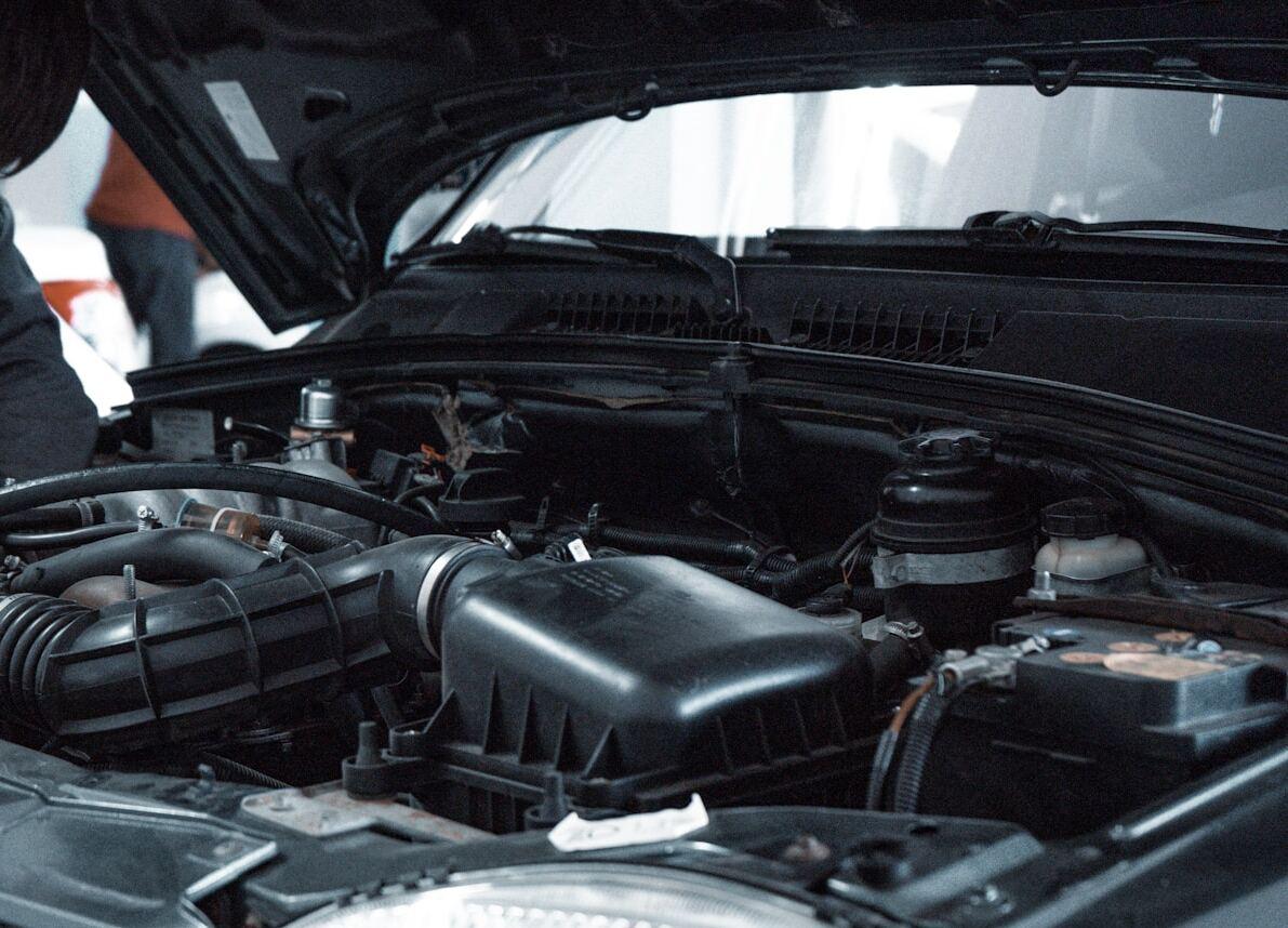 Professional car servicing workshop